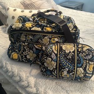 Vera Bradley Weekend Tote and Matching Cosmetic Bag
